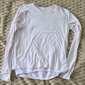 Athleta Girl XL Size 14 Light Pink Long Sleeve Shirt